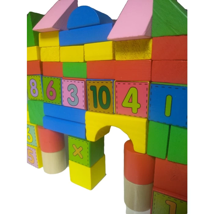 Drewniane klocki edukacyjne matematyczne 48 elementów